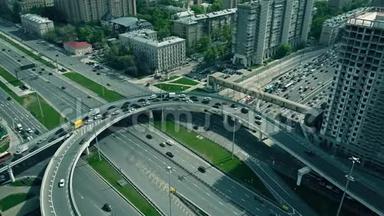莫斯科市道路口交通堵塞